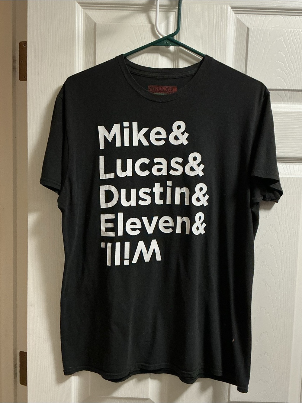 Stranger Things Black Graphic Tee - Character List Print